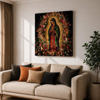 Our Lady of Guadalupe Wall Art La Morenita Framed Canvas Catholic Home Decor