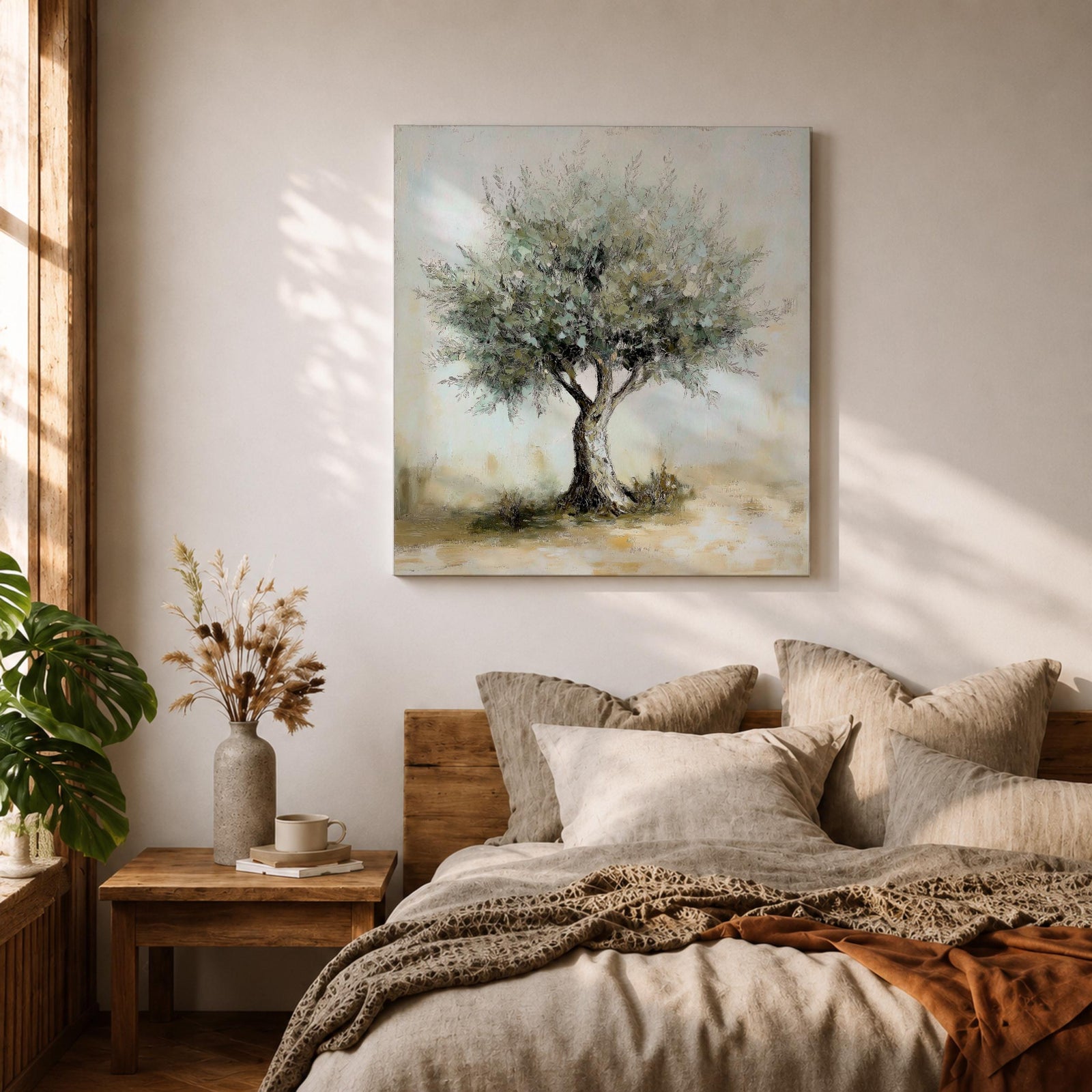 Olive Tree Wall Art Mediterranean Olive Framed Canvas Rustic Botanical Farmhouse Home Decor