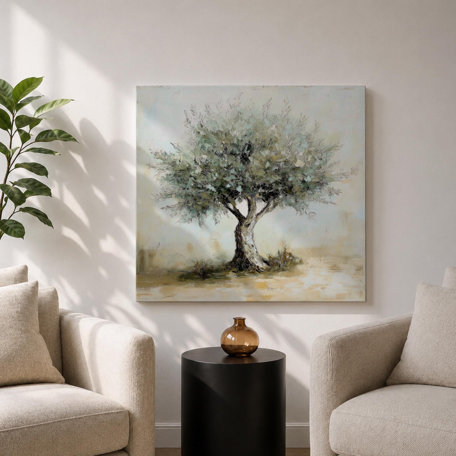 Olive Tree Wall Art Mediterranean Olive Framed Canvas Rustic Botanical Farmhouse Home Decor
