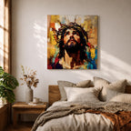 Jesus Crown of Thorns Wall Art Passion of Christ Framed Canvas Christian Home Decor