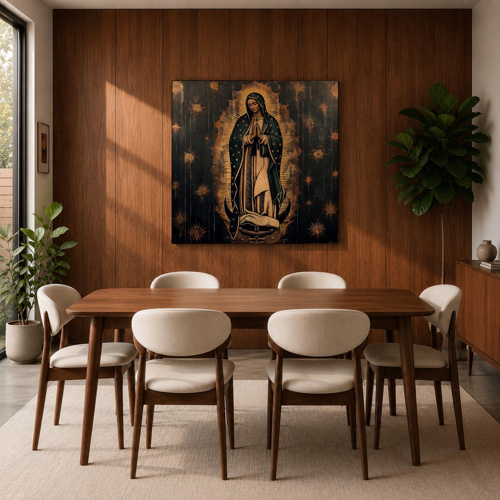 Our Lady of Guadalupe Wall Art La Morenita Framed Canvas Mexican Catholic Home Decor