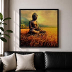 Buddha Wall Art Siddhartha Framed Canvas Meditation Zen Buddhist Rustic Nature Home Decor