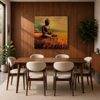 Buddha Wall Art Siddhartha Framed Canvas Meditation Zen Buddhist Rustic Nature Home Decor