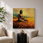Buddha Wall Art Siddhartha Framed Canvas Meditation Zen Buddhist Rustic Nature Home Decor