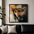 Jesus Crown of Thorns Wall Art Passion of Christ Framed Canvas Christian Home Decor