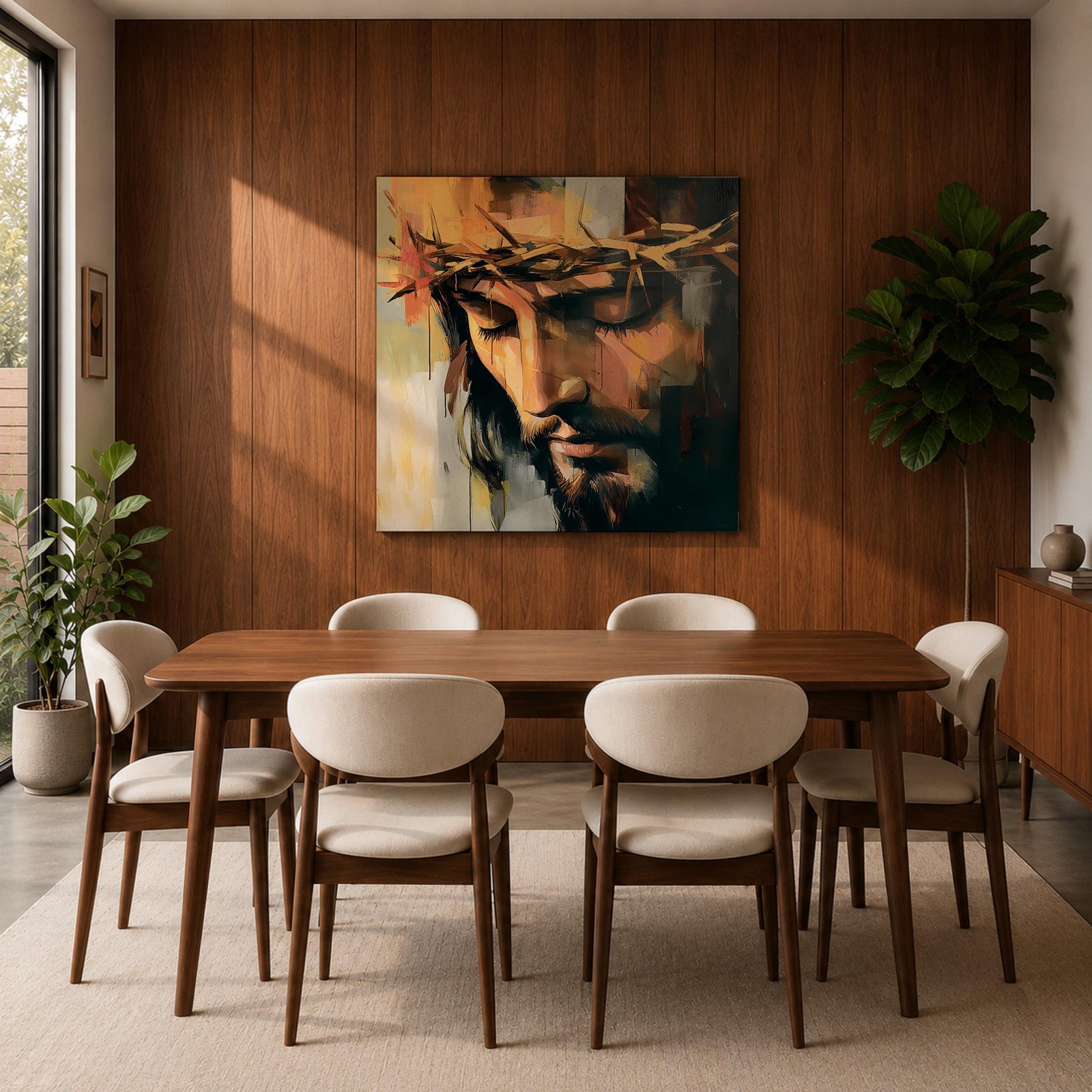 Jesus Crown of Thorns Wall Art Passion of Christ Framed Canvas Christian Home Decor