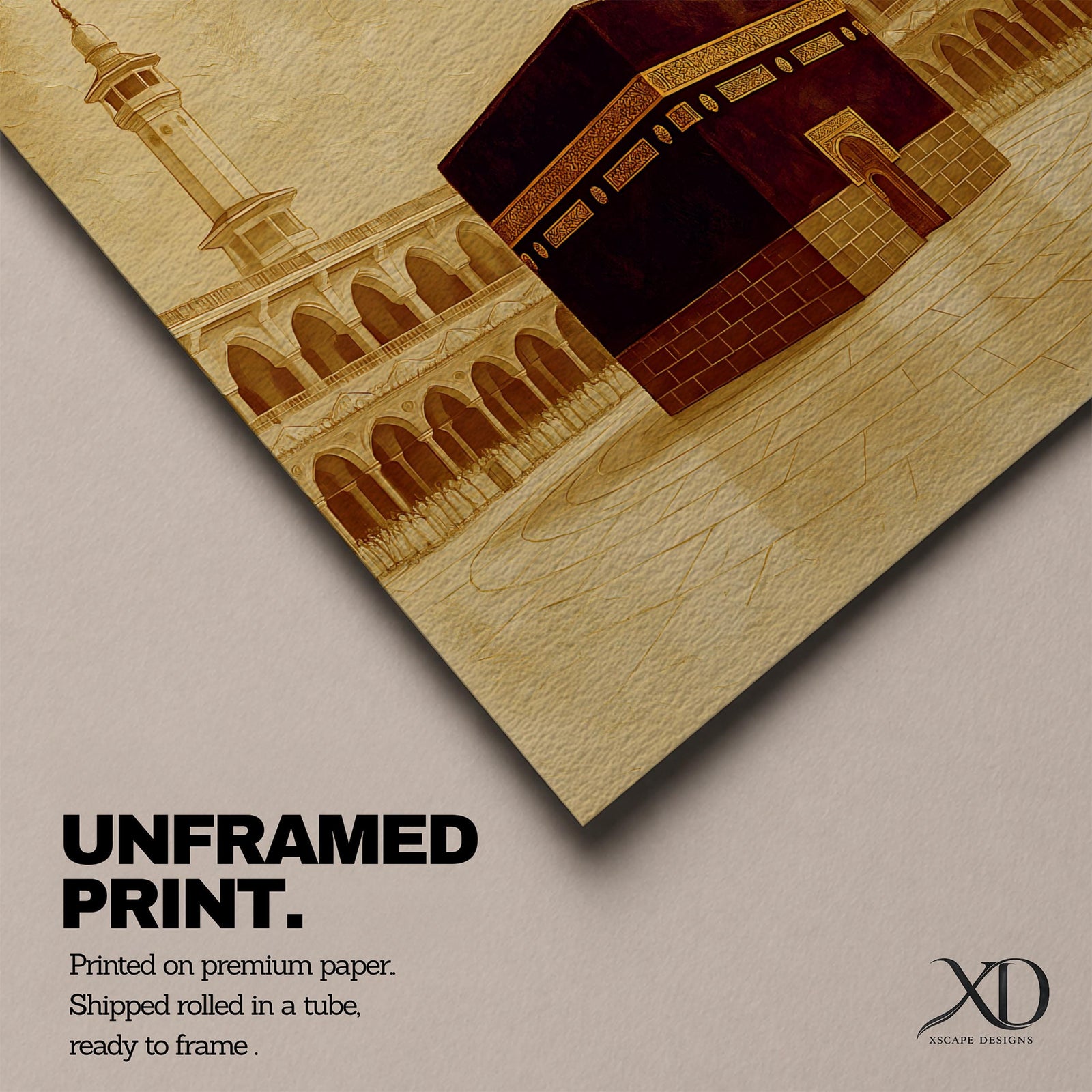 Kaaba Wall Art Vintage Mecca Mosque Framed Canvas Medina Islamic Prayer Room Decor