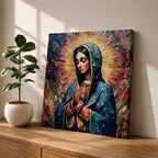 Our Lady of Guadalupe Wall Art La Morenita Framed Canvas Mosaic Mexican Catholic Decor