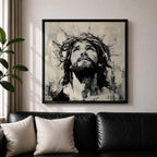 Jesus Crown of Thorns Wall Art Passion of Christ Framed Canvas Christian Home Decor