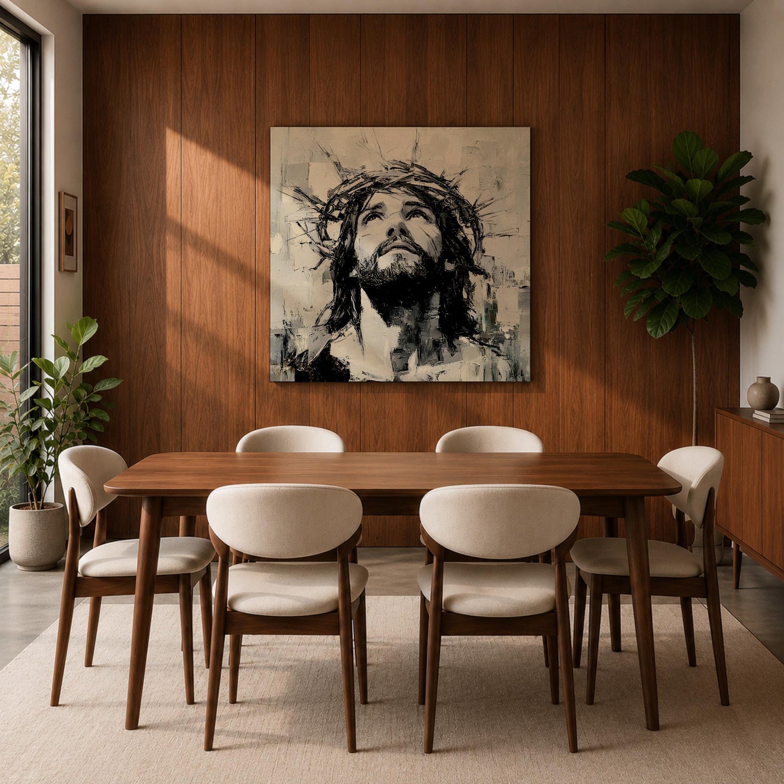 Jesus Crown of Thorns Wall Art Passion of Christ Framed Canvas Christian Home Decor