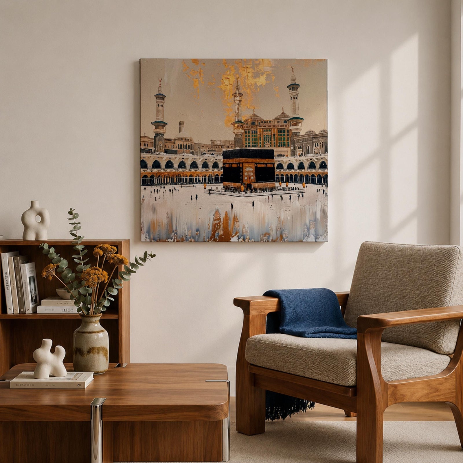 Kaaba Wall Art Tawaf Pilgrims Framed Canvas Masjid al Haram Mecca Islamic Home Decor