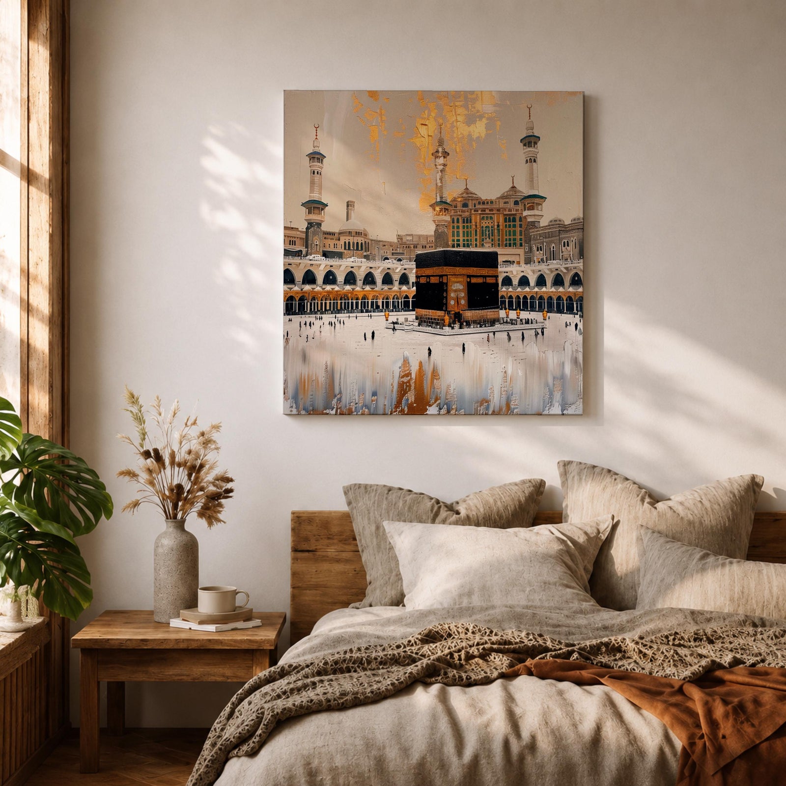 Kaaba Wall Art Tawaf Pilgrims Framed Canvas Masjid al Haram Mecca Islamic Home Decor