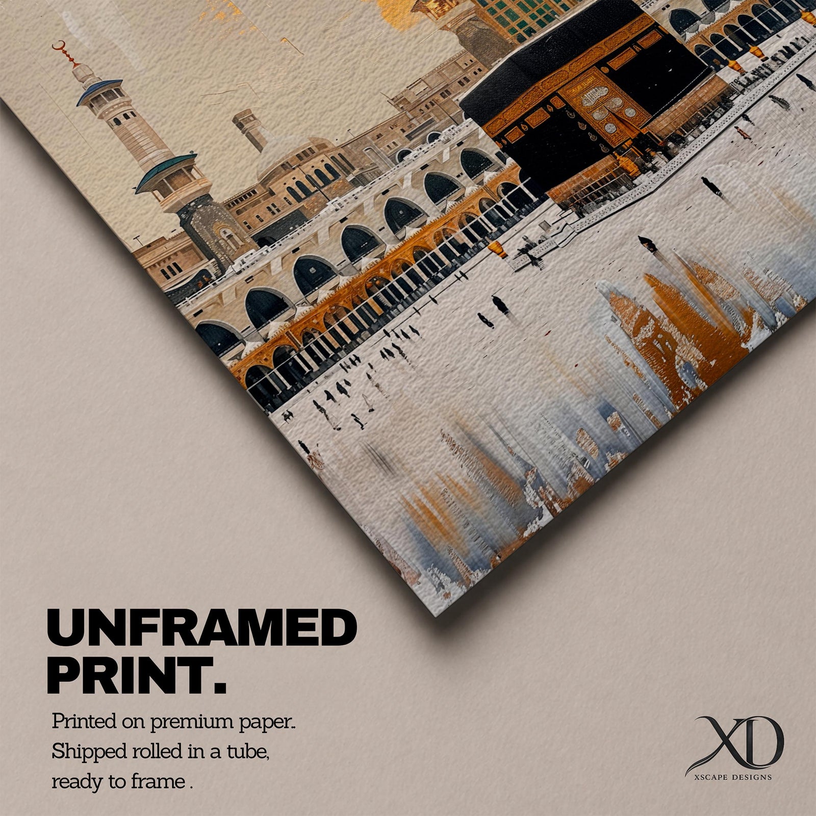 Kaaba Wall Art Tawaf Pilgrims Framed Canvas Masjid al Haram Mecca Islamic Home Decor