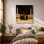 Kaaba Wall Art Sacred Mosque Framed Canvas Mecca Gift Islamic Prayer Room Home Decor