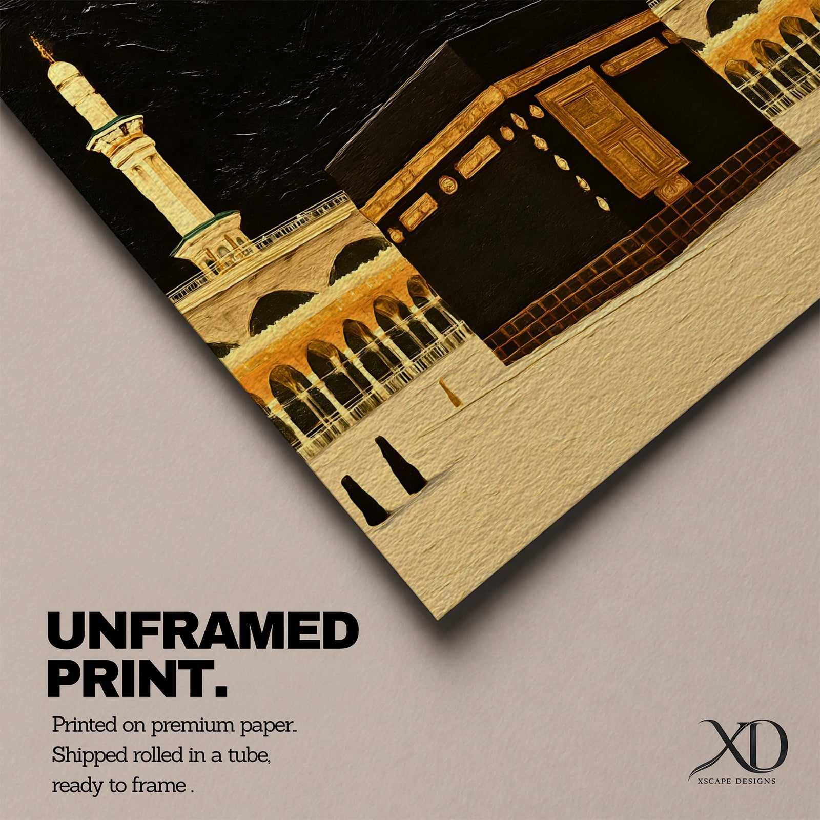 Kaaba Wall Art Sacred Mosque Framed Canvas Mecca Gift Islamic Prayer Room Home Decor