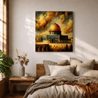 Masjid Al Aqsa Wall Art Dramatic Sky Framed Canvas Jerusalem Mosque Islamic Home Decor