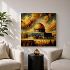 Masjid Al Aqsa Wall Art Dramatic Sky Framed Canvas Jerusalem Mosque Islamic Home Decor