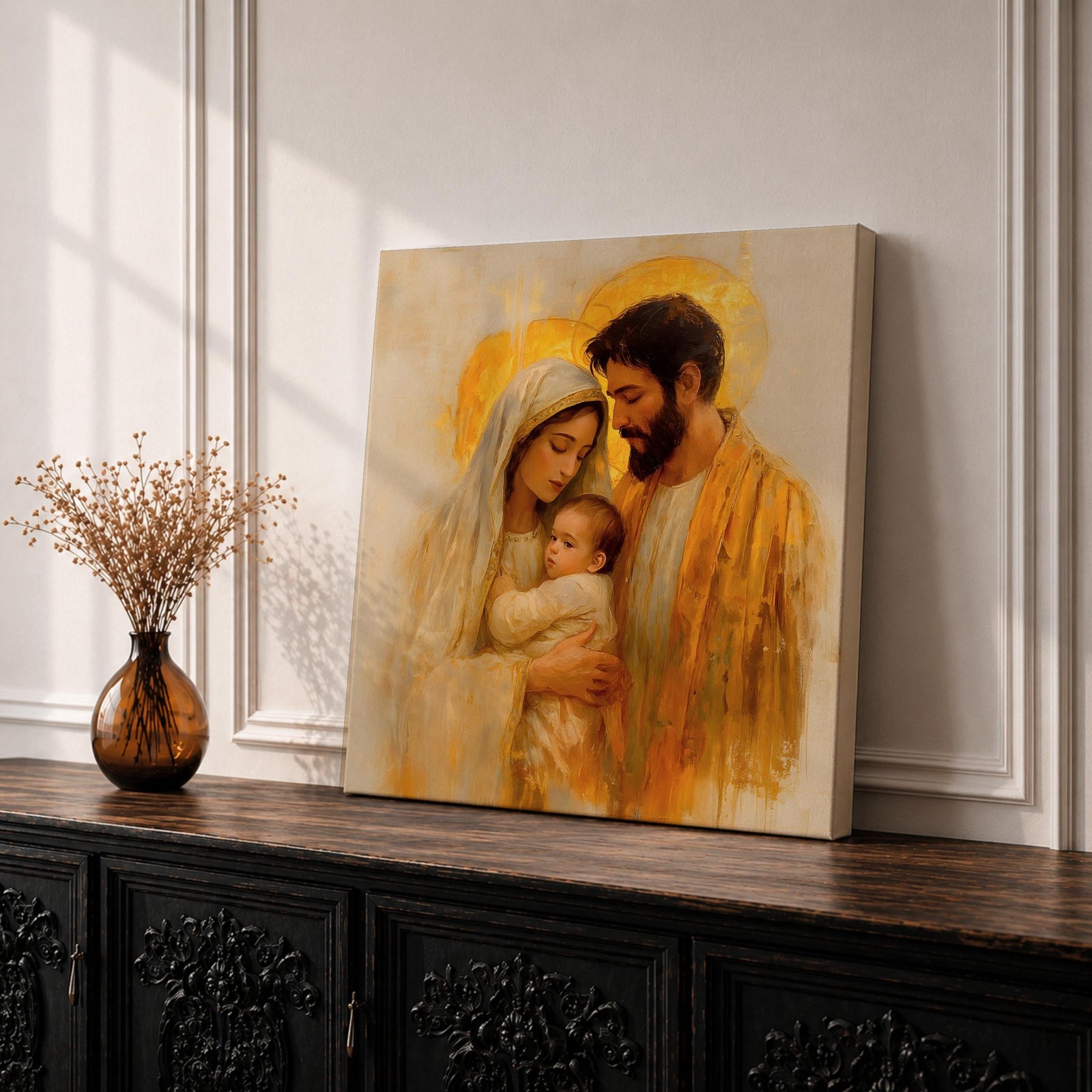 Holy Family Christian Wall Art Jesus Mary Joseph Vintage Gift Living Room Home Decor