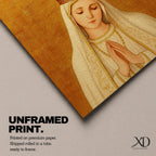 Our Lady of Fatima Wall Art Virgin Mary Framed Canvas Catholic Home Decor