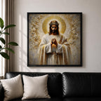 Jesus Christ Wall Art Christ the Redeemer Framed Canvas Christian Prayer Biblical Home Decor