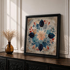 Islamic Mandala Wall Art Floral Pattern Framed Canvas Arabic Geometric Muslim Home Decor