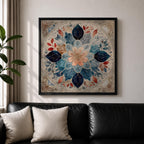 Islamic Mandala Wall Art Floral Pattern Framed Canvas Arabic Geometric Muslim Home Decor