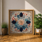 Islamic Mandala Wall Art Floral Pattern Framed Canvas Arabic Geometric Muslim Home Decor