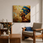Queen Nefertiti Wall Art Egyptian Royalty Framed Canvas Ancient Egypt Stained Glass Cultural Decor
