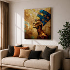 Queen Nefertiti Wall Art Egyptian Royalty Framed Canvas Ancient Egypt Stained Glass Cultural Decor