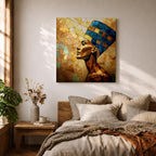 Queen Nefertiti Wall Art Egyptian Royalty Framed Canvas Ancient Egypt Stained Glass Cultural Decor