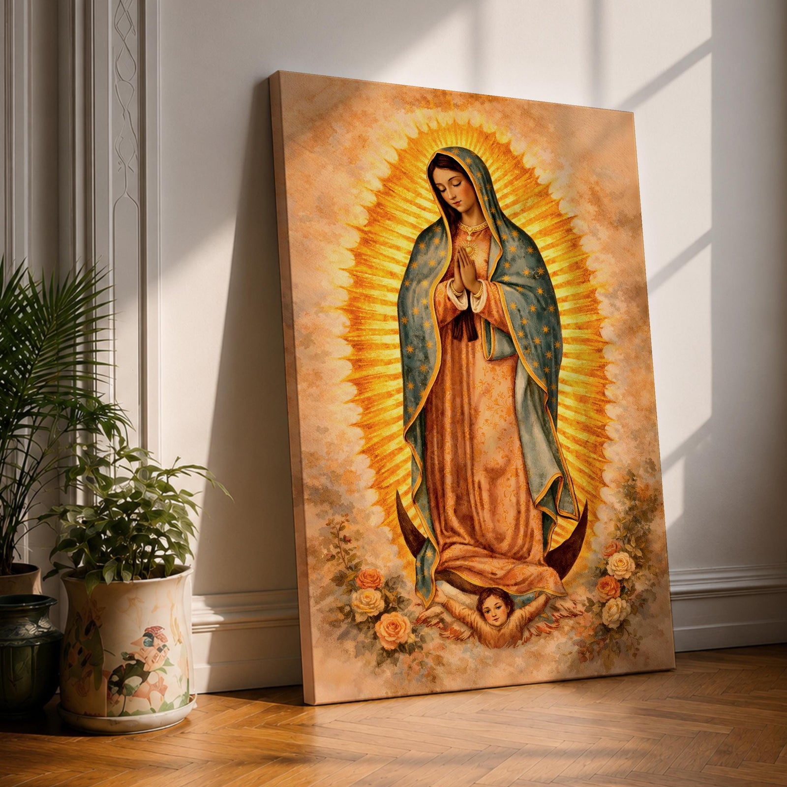 Our Lady Wall Art Guadalupe Catholic Virgin Vintage Religious Gift Prayer Room Home Decor
