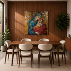 Virgin Mary Baby Jesus Wall Art Madonna and Child Framed Canvas Religious Home Decor
