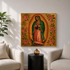 Our Lady of Guadalupe Wall Art Virgencita Framed Canvas Mexican Catholic Home Decor