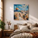 Dome of the Rock Wall Art Old City View Framed Canvas Jerusalem Islamic Decor