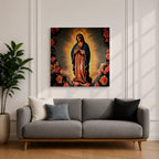 Our Lady of Guadalupe Wall Art La Guadalupana Framed Canvas Mexican Catholic Home Decor