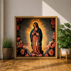 Our Lady of Guadalupe Wall Art La Guadalupana Framed Canvas Mexican Catholic Home Decor