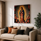 Our Lady of Guadalupe Wall Art La Guadalupana Framed Canvas Mexican Catholic Home Decor