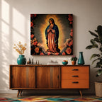 Our Lady of Guadalupe Wall Art La Guadalupana Framed Canvas Mexican Catholic Home Decor