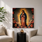 Our Lady of Guadalupe Wall Art La Guadalupana Framed Canvas Mexican Catholic Home Decor