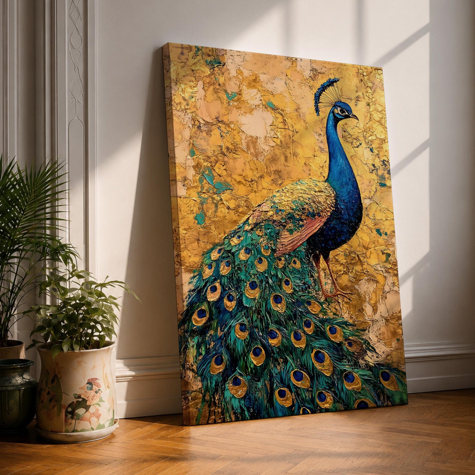 Peacock Bird Wall Art Luxury Wildlife Animal Symbol Gift Living Room Home Decor Nature
