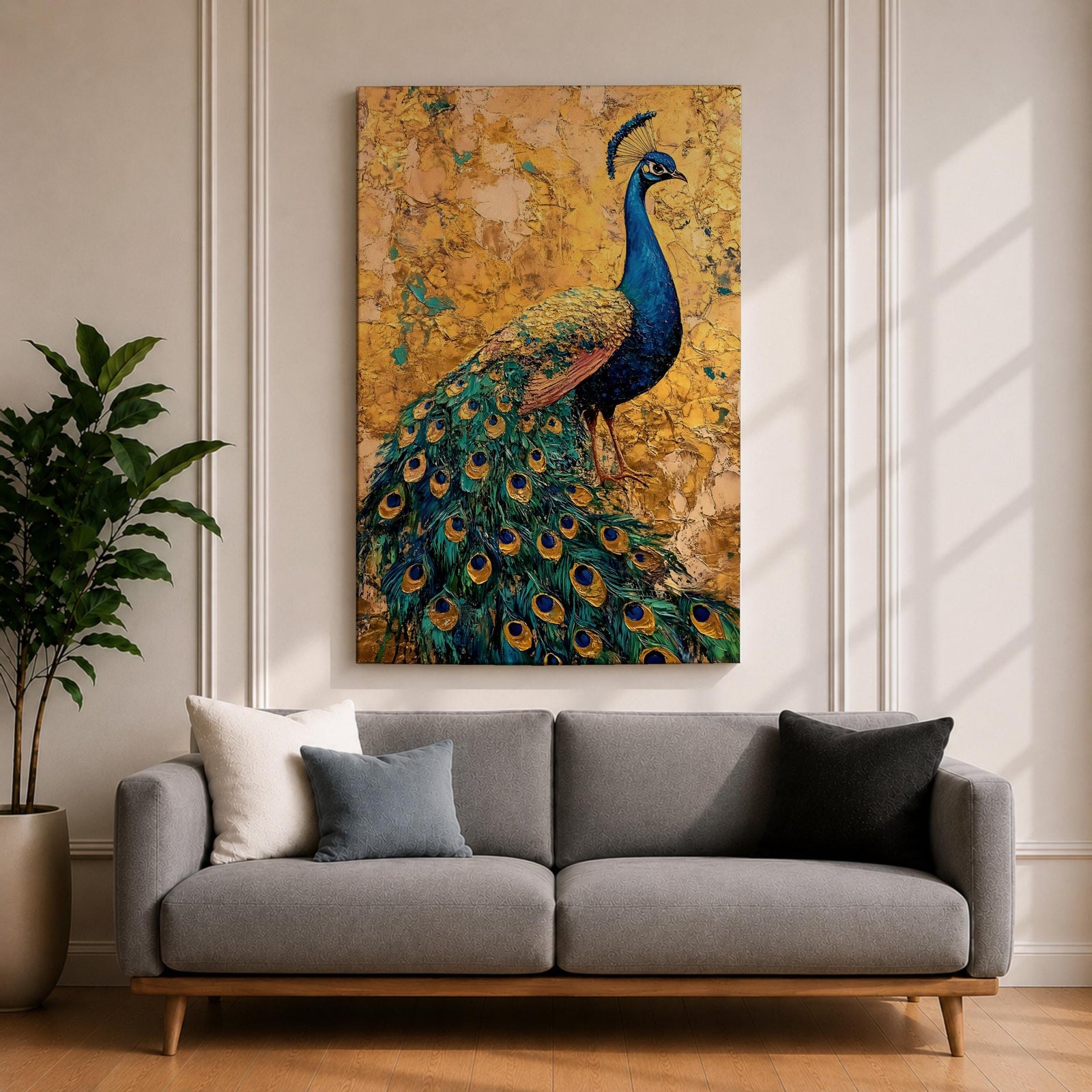 Peacock Bird Wall Art Luxury Wildlife Animal Symbol Gift Living Room Home Decor Nature