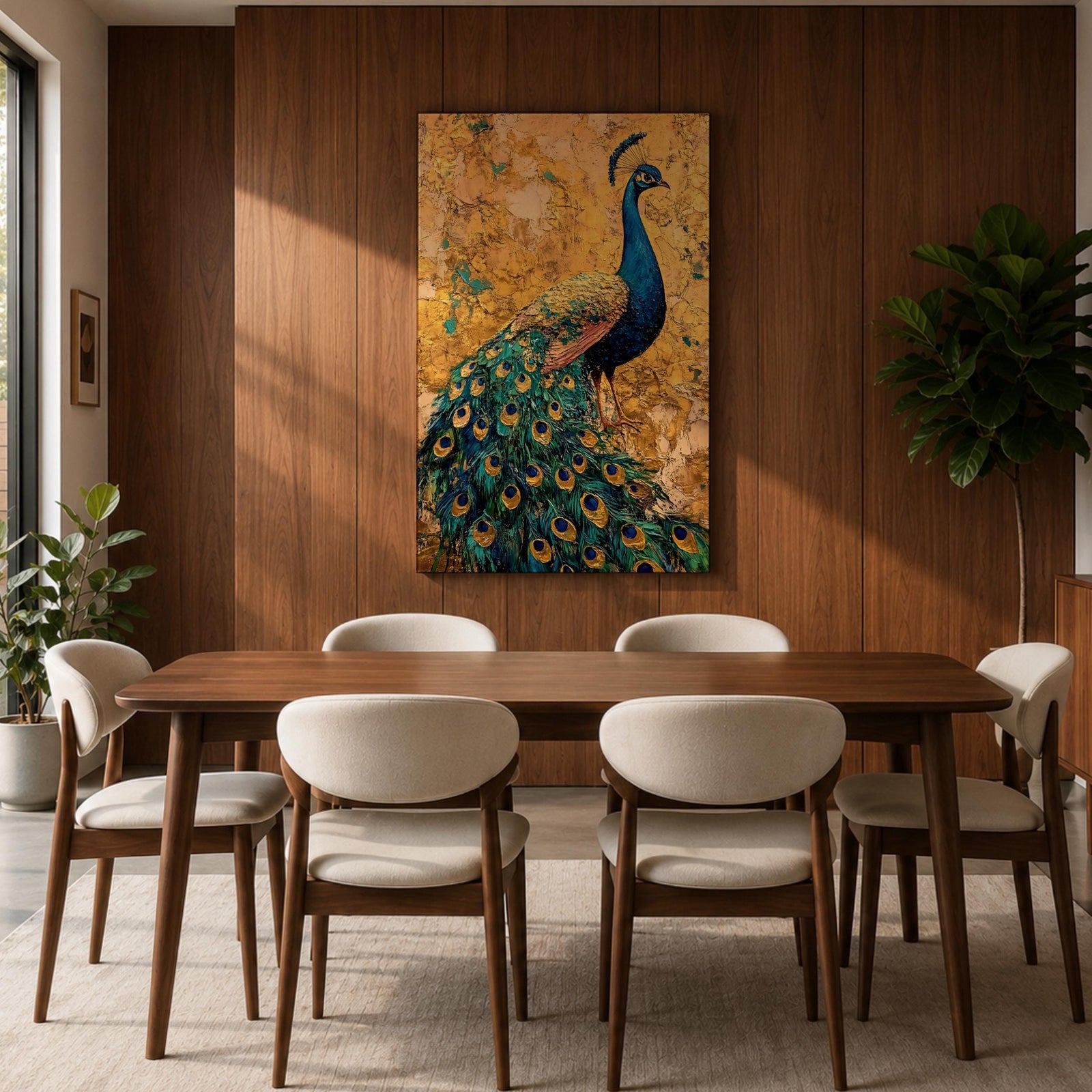 Peacock Bird Wall Art Luxury Wildlife Animal Symbol Gift Living Room Home Decor Nature