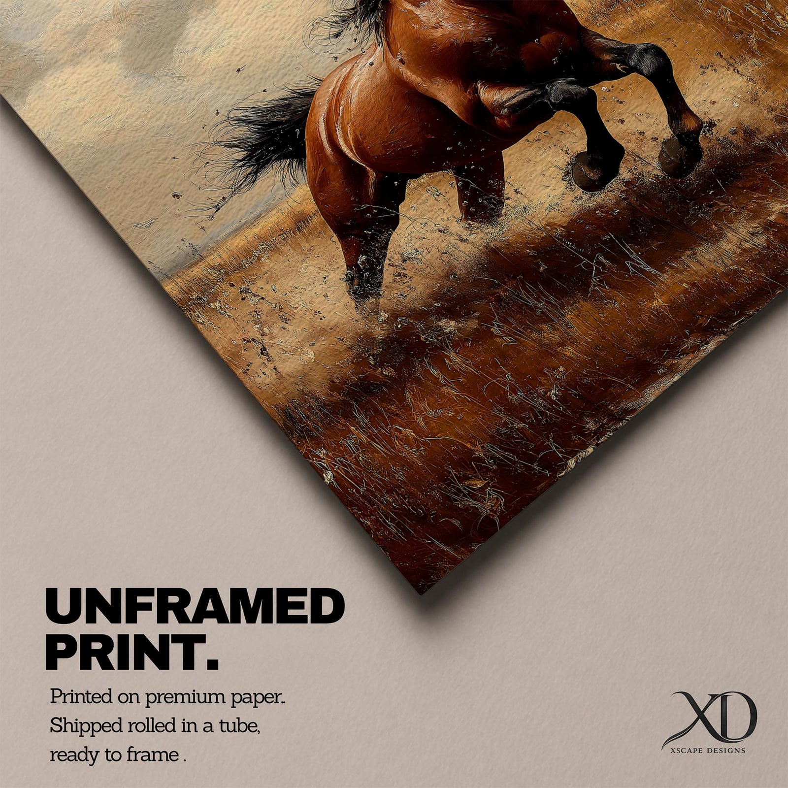 Running Horse Wall Art Galloping Stallion Framed Canvas Western Rustic Ranch Home Decor