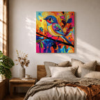Songbird Wall Art Warbler Framed Canvas Abstract Bird Wildlife Modern Home Decor
