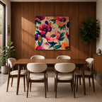 Peony Wall Art Abstract Floral Painting Framed Canvas Modern Botanical Home Decor