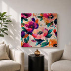 Peony Wall Art Abstract Floral Painting Framed Canvas Modern Botanical Home Decor