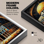 Dome of the Rock Wall Art Celestial Halo Framed Canvas Jerusalem Islamic Mosque Decor