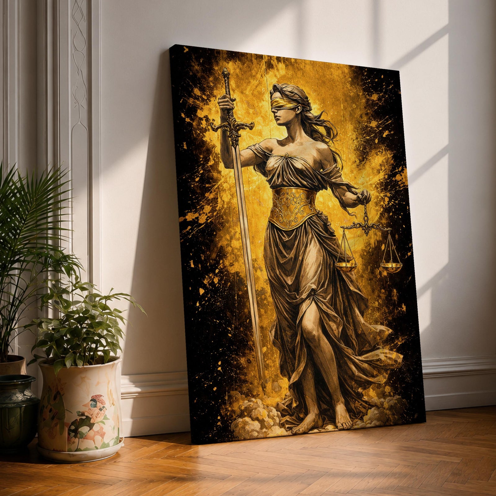 Lady Justice Goddess Wall Art Themis Greek Mythology Symbol Gift Law Office Home Decor