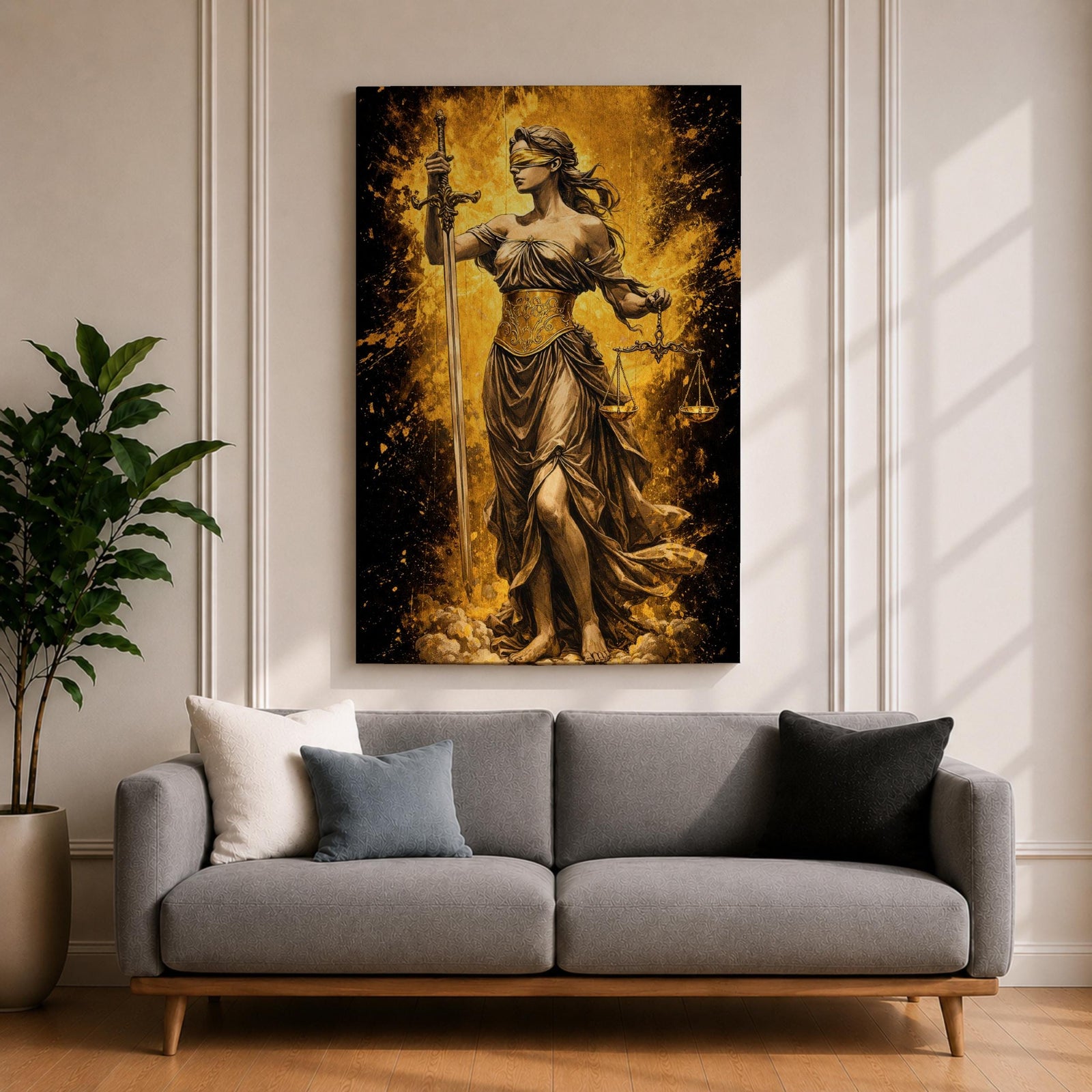 Lady Justice Goddess Wall Art Themis Greek Mythology Symbol Gift Law Office Home Decor