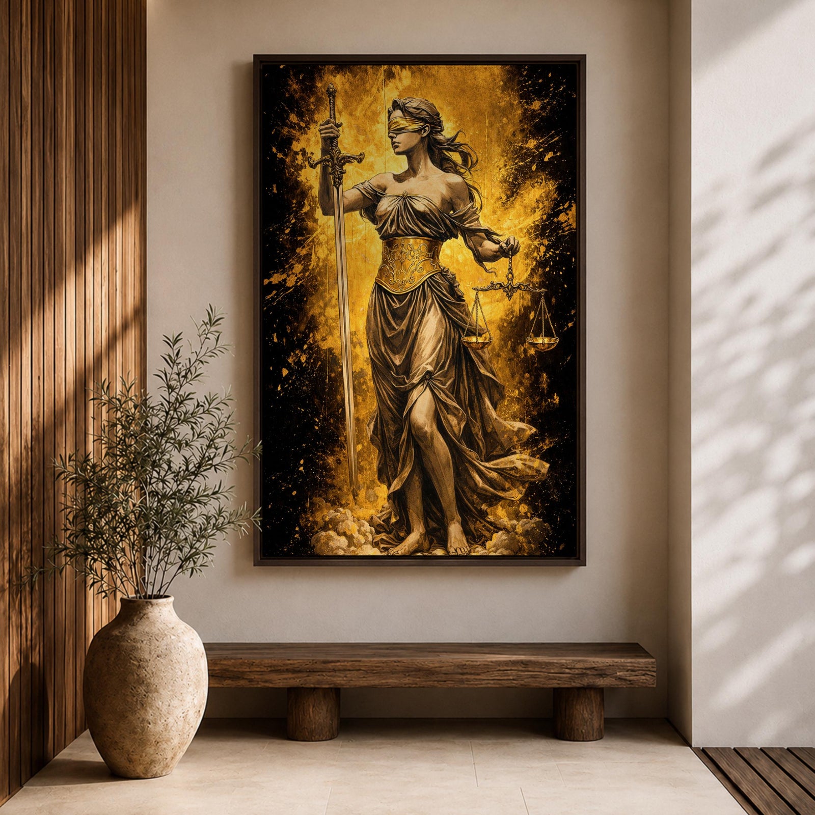 Lady Justice Goddess Wall Art Themis Greek Mythology Symbol Gift Law Office Home Decor